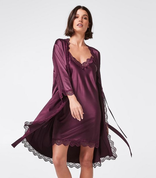 Preview Satin Kimono - Burgundy