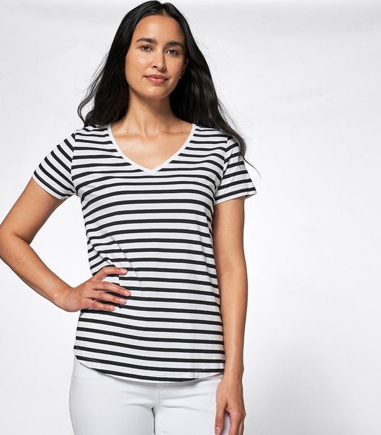 Modal/Elastane V-Neck T-Shirt