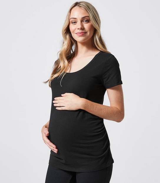 Maternity Short Sleeve Organic Cotton T-Shirt