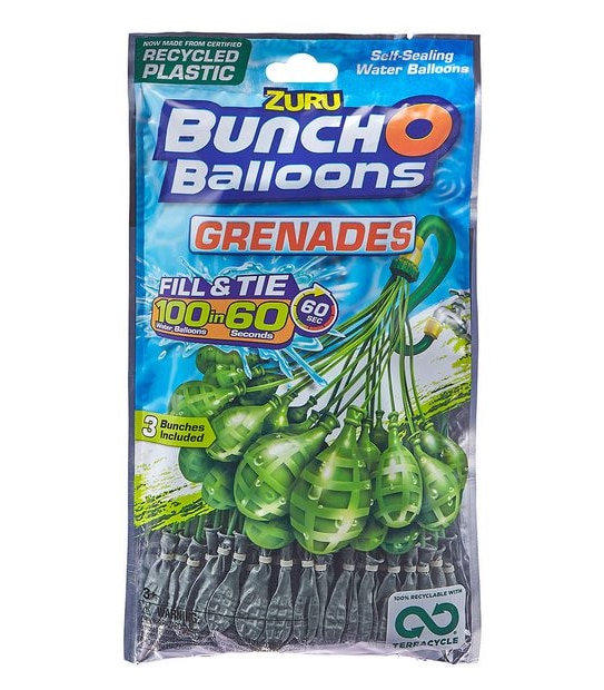 Bunch O Balloons 100 Rapid-Filling Self-Sealing Water Grenades 3 Pack