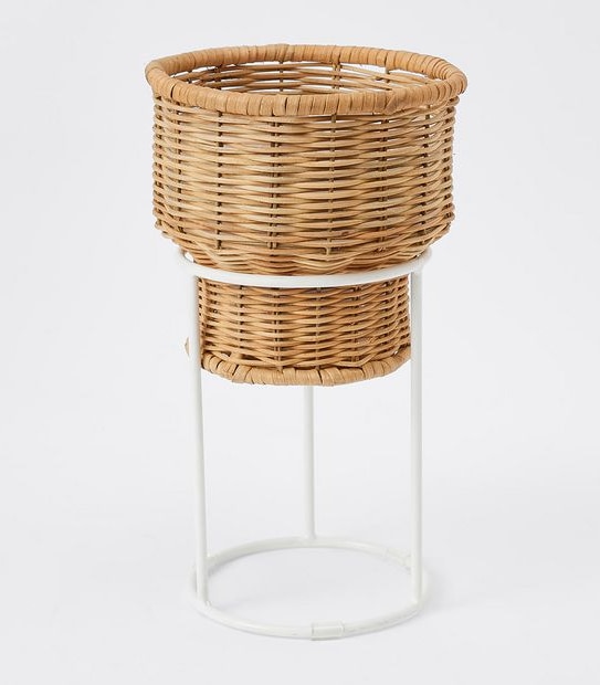 Elise Small Rattan Planter on Stand