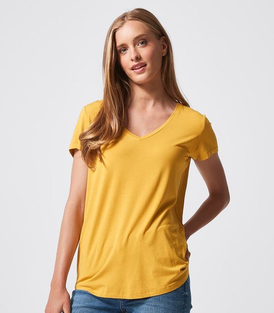 Modal/Elastane V-Neck T-Shirt