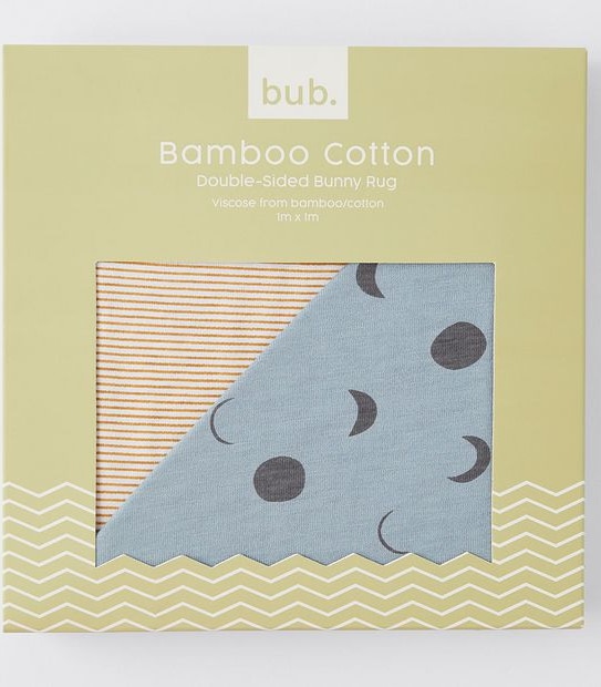 Baby Bamboo/Cotton Double Sided Bunny Rug - Moon