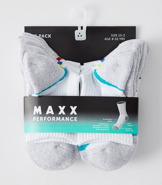 5 Pack Maxx Crew Cut Socks
