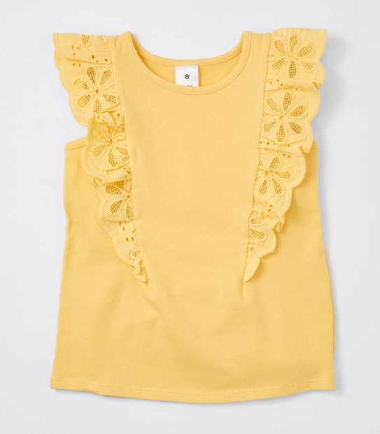 Broderie Frill Side Tank Top