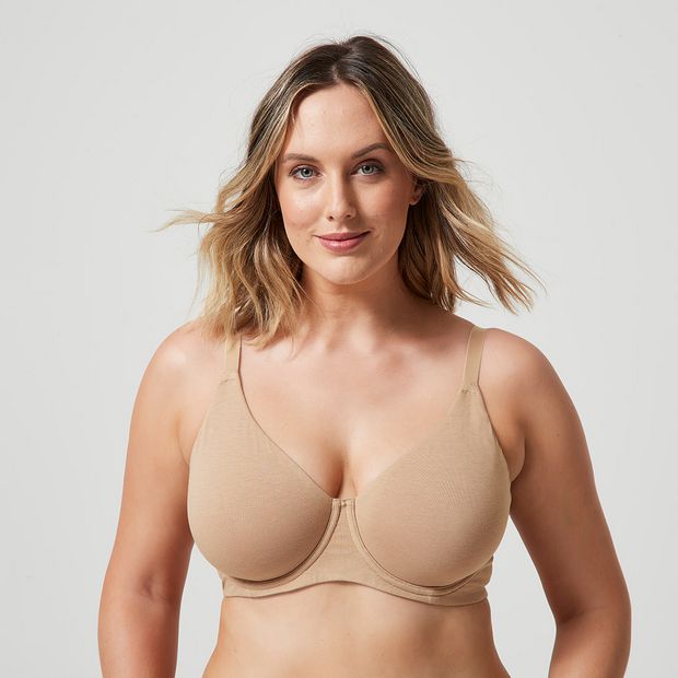 Fuller Figure Cotton Soft Cup Bra - Latte Brown