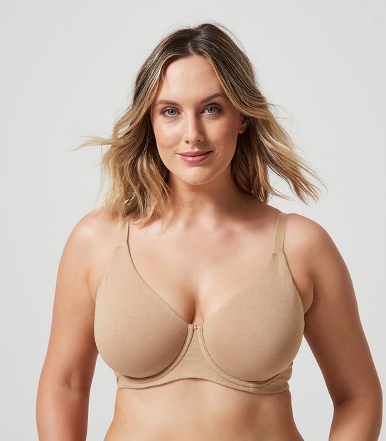 Fuller Figure Cotton Soft Cup Bra - Latte Brown