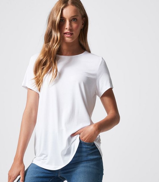 Modal/Elastane Crew Neck T-Shirt