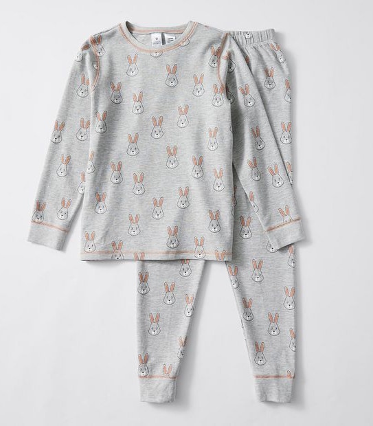 Kids Organic Cotton Waffle Bunny Pyjama Set