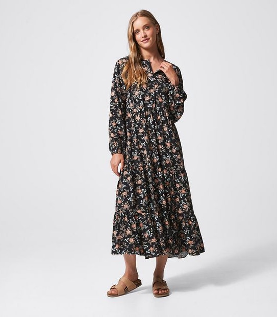 Long Sleeve Tiered Maxi Dress