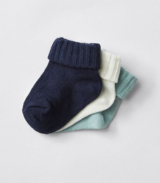 Baby Organic Cotton 3 Pack Socks
