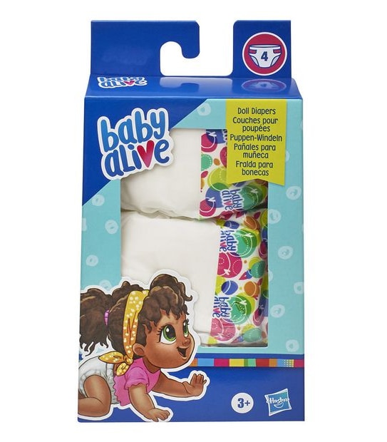 Baby Alive - Diaper Pack Refill for Toy Dolls - 4 Diapers