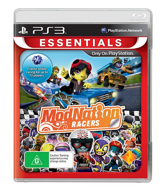 The New Look PS3 500GB Bundle With Modnation Racers + 2 Dual Shock PS3 Controllers.