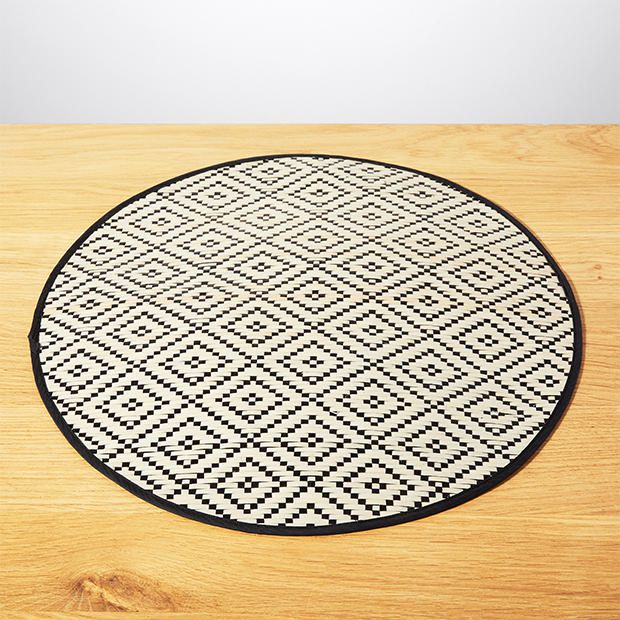 Palm Woven Round Placemat Black Target Australia