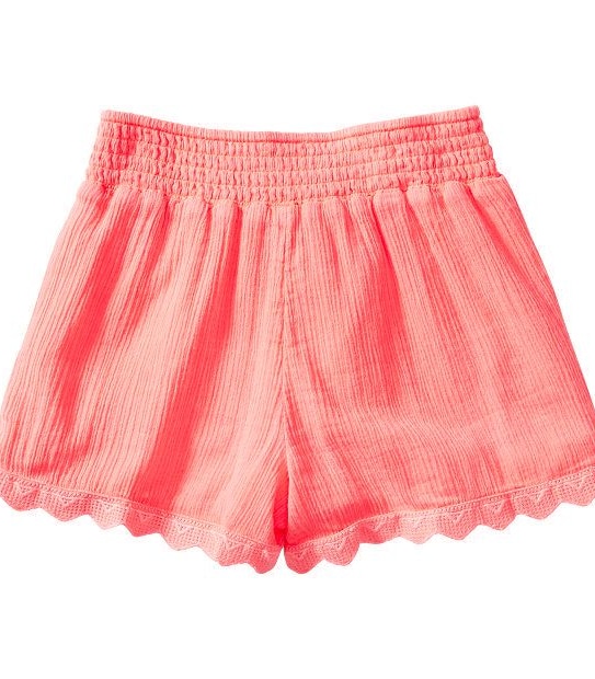 Scalloped Lace Hem Shorts