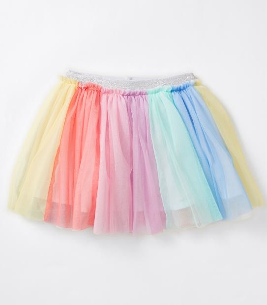 Rainbow Layered Tulle Skirt