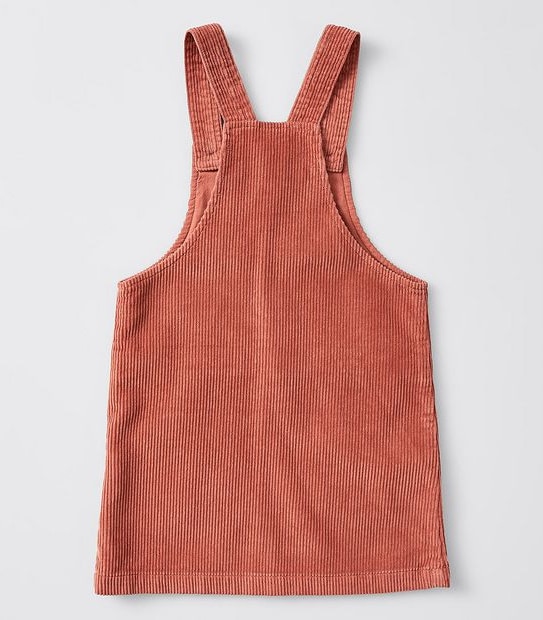Cord Pinafore Dress - Rust