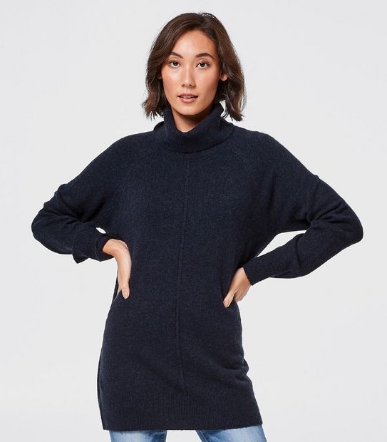 Supersoft Roll Neck Jumper - Dark Blue Marle