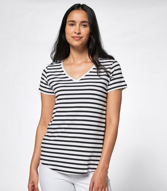 Modal/Elastane V-Neck T-Shirt