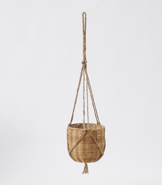 Elise Rattan Hanging Planter