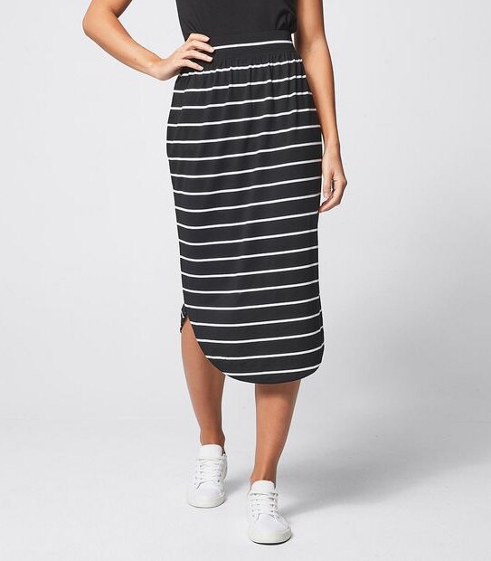 Jersey Curved Hem Skirt