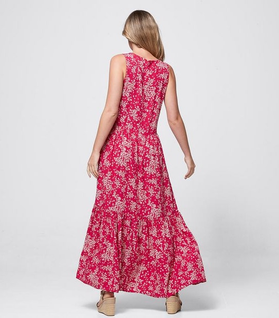 Scoop Neck Tiered Maxi Dress
