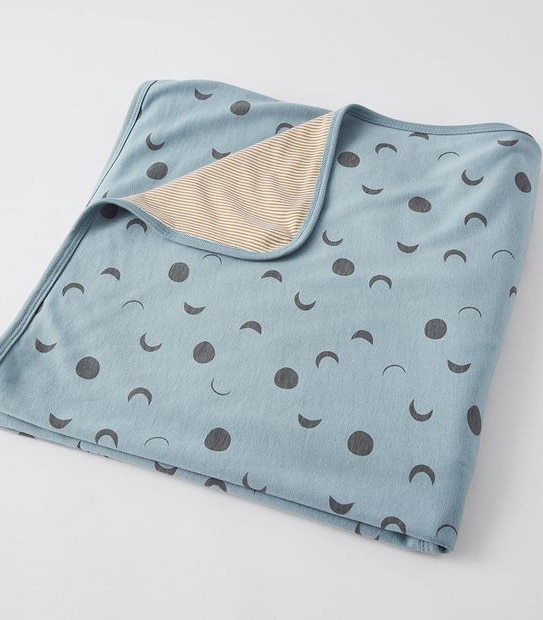 Baby Bamboo/Cotton Double Sided Bunny Rug - Moon