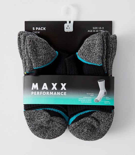 5 Pack Maxx Crew Cut Socks