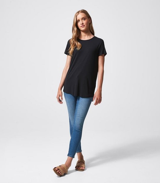 Modal/Elastane Crew Neck T-Shirt