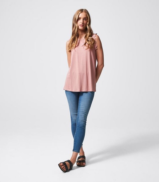 Jolie Lace Trim Sleeve Tank Top