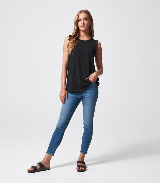 Jolie Lace Trim Sleeve Tank Top