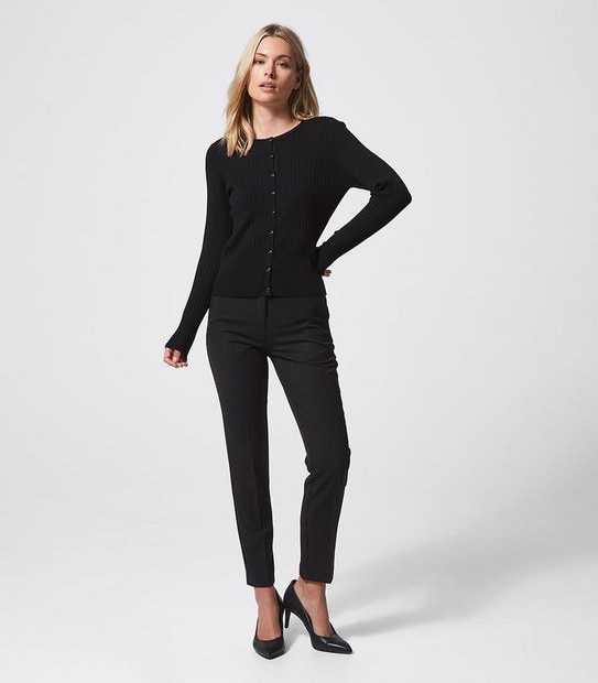 Preview Ribbed Crew Neck Cardigan