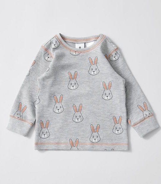 Baby Organic Cotton Bunny Waffle Pyjama Set 3 of 6