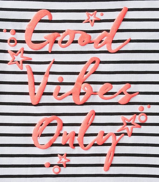 'Good Vibes Only' Stripe Front Tank Top