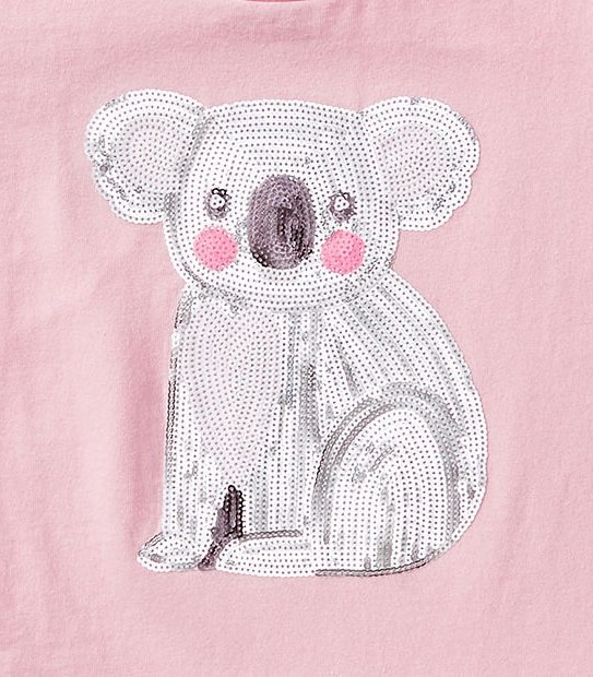 Short Sleeve Koala Sequin T-Shirt