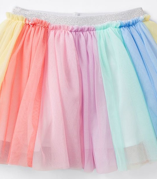 Rainbow Layered Tulle Skirt