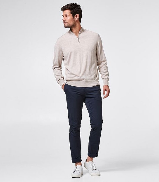 Preview Merino Wool Half Zip Neck Jumper