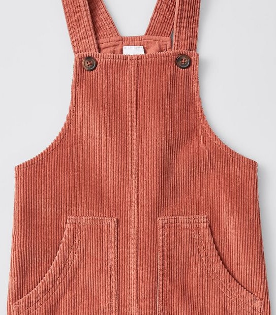 Cord Pinafore Dress - Rust