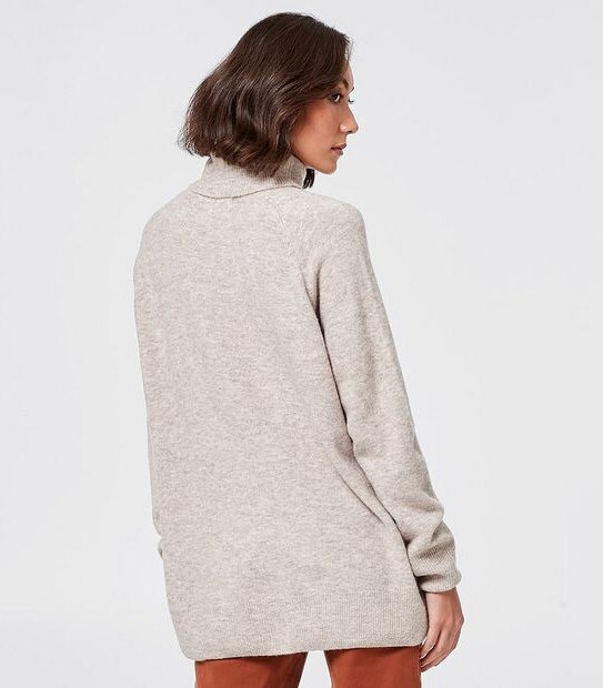 Supersoft Roll Neck Jumper - Light Brown Marle