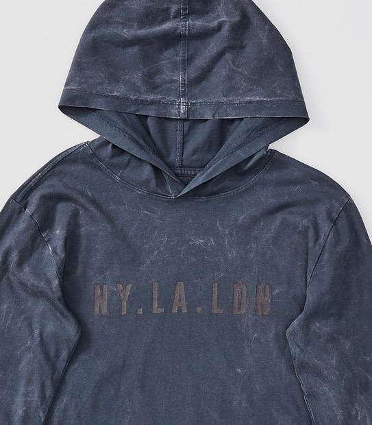 Long Sleeve Hooded Top - Blue