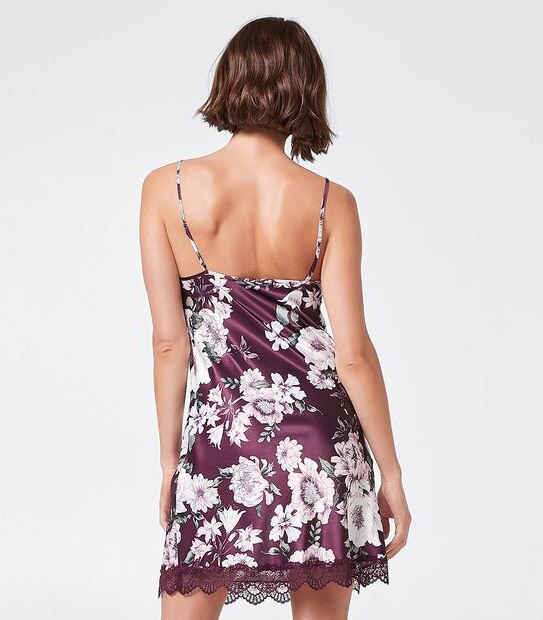 Preview Satin Chemise - Burgundy Floral