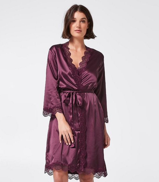 Preview Satin Kimono - Burgundy