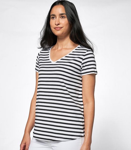 Modal/Elastane V-Neck T-Shirt