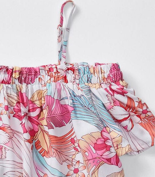 Piping Hot Floral Cold Shoulder Top