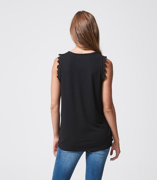 Jolie Lace Trim Sleeve Tank Top