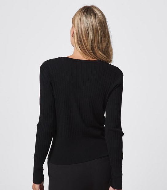 Preview Ribbed Crew Neck Cardigan