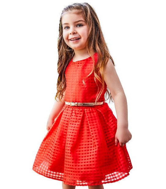 Lattice Check Party Dress 