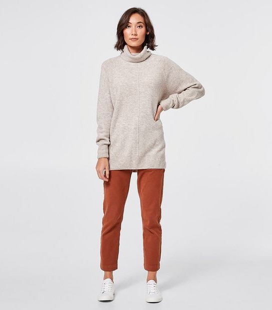 Supersoft Roll Neck Jumper - Light Brown Marle