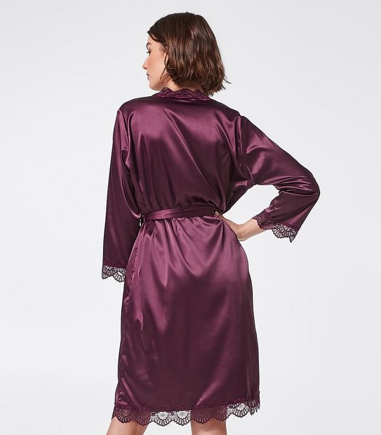 Preview Satin Kimono - Burgundy