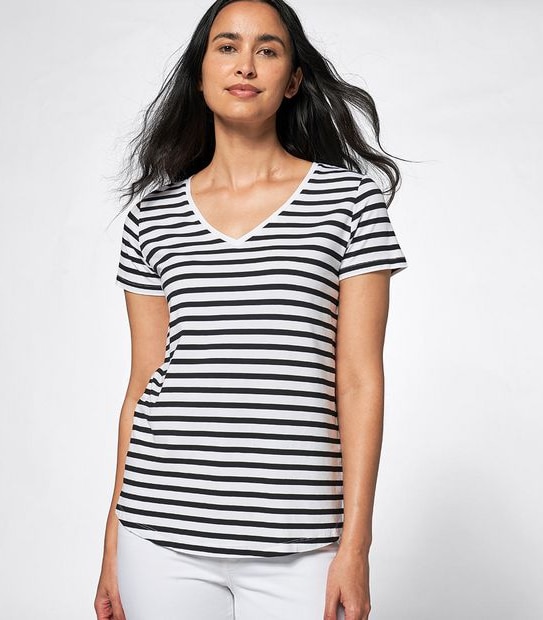 Modal/Elastane V-Neck T-Shirt